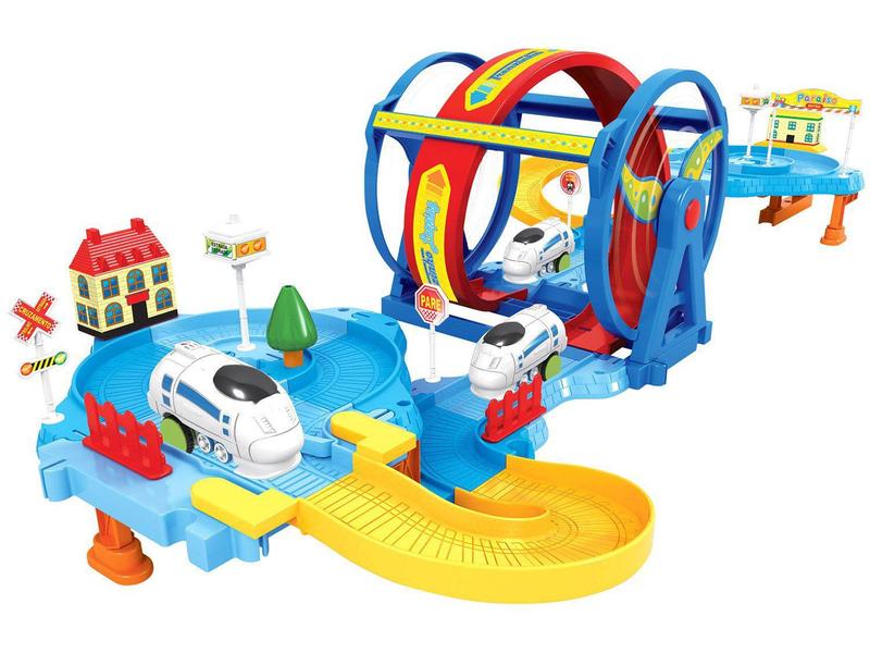 Brinquedo Trenzinho Looping Estação De Trem Infantil - Braskit - Trem ...