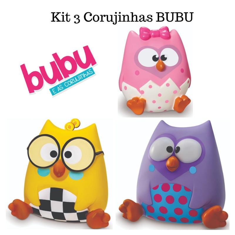 Bubu e as corujinhas kit 3 cofrinhos bubu biel bonnie vinil - Adijomar ...