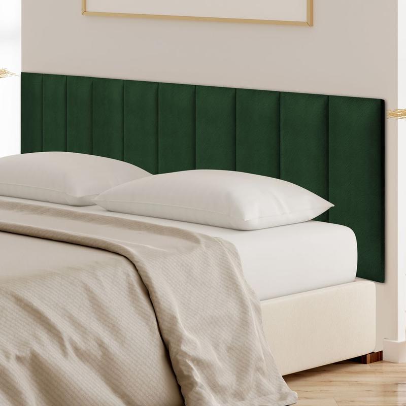 Cabeceira Veludo Modular Estofada Retangular Para Cama De Solteiro