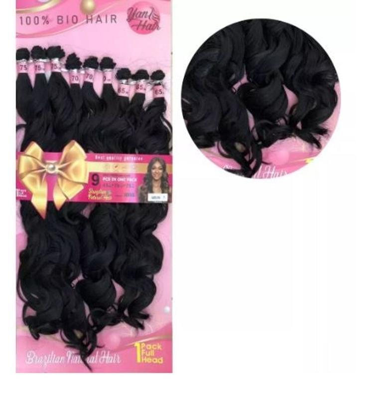 Cabelo Bio Fibra Karolina 75CM ondulado 9 Telas 300g Preto - Fashion ...