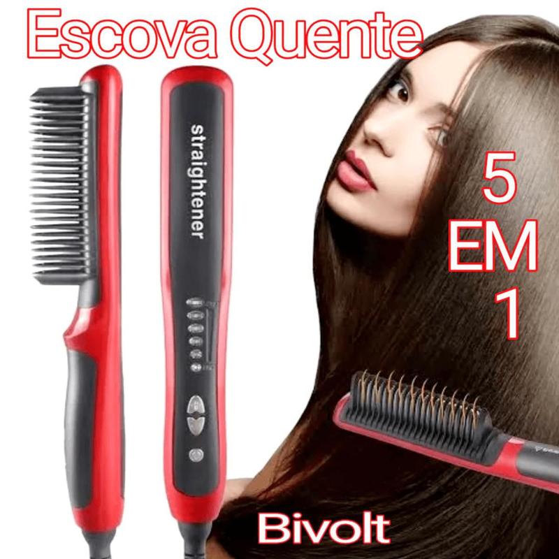 cabelo cacheado curto escova secadora alisadora elétrica modeladora ...