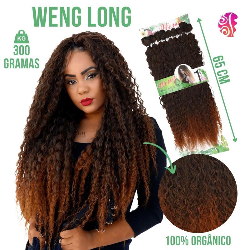 Cabelo Organico Cacheado - Pronto Para Aplicar 70 Cm 9 Telas - Para ...