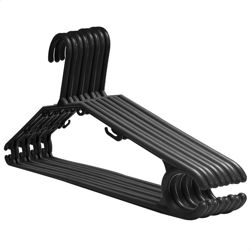 Cabides Reforçado de Roupa Preto Adulto Resistente - Policorda - Cabide ...