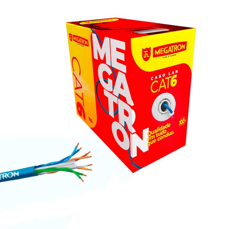 Cabo de rede lan UTP Internet CAT6 20 metros Megatron 100% cobre ...