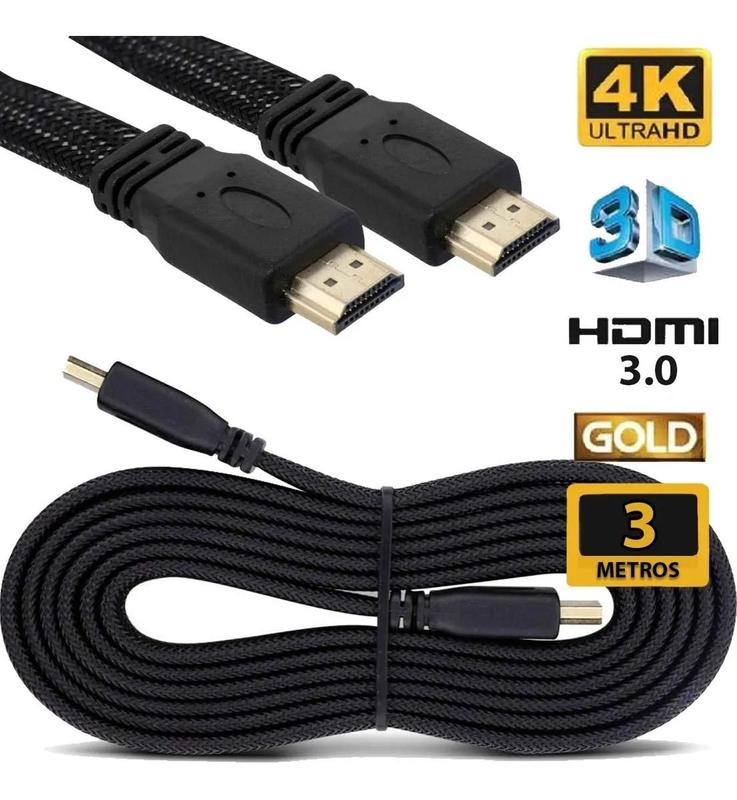 Cabo Hdmi 2.0 - 4k, Ultra Hd, 3d, 19 Pinos - 3 Metros Melhor - Lenox ...