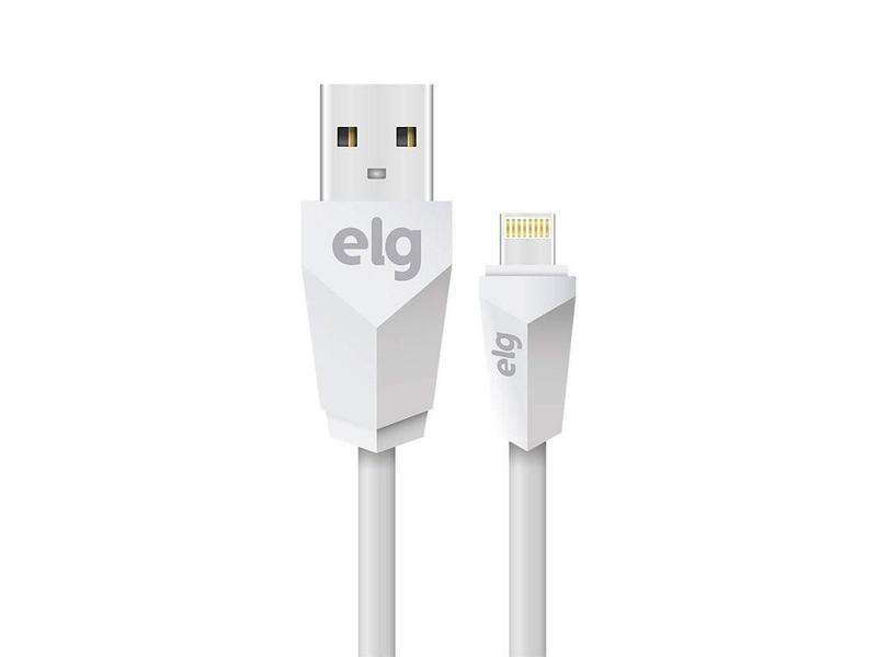Cabo Lightining Flat Elg Trançado Nylon 1,0Mt Branco L810 Cabo USB