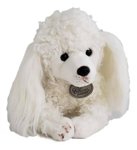Manuque Cachorro De Pelúcia Poodle Branca Deitado Manuque P27P 35 Cm - Pelúcia ...