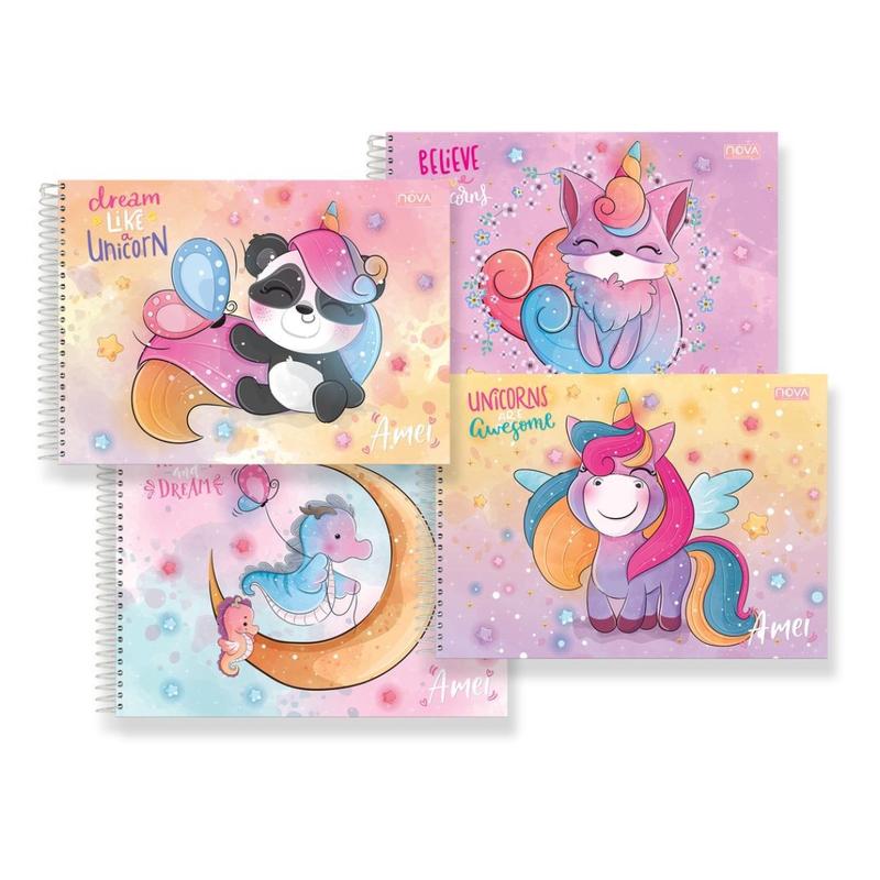 Caderno De Desenho Capa Grande Clean Like Unicorn 80 Folhas - Nova mix ...