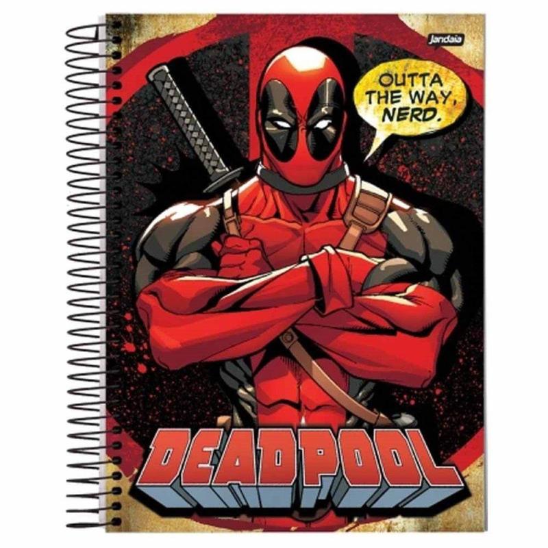 Caderno Universitário Deadpool 15 Matérias Jandaia - Caderno Escolar ...