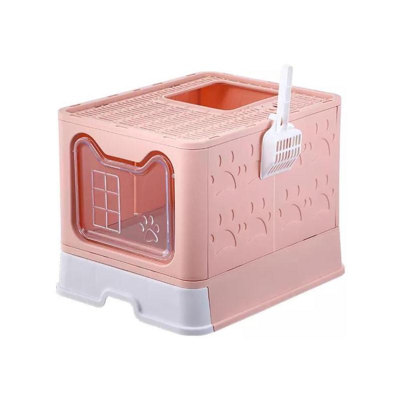 Caixa de Areia Banheiro Sanitário De Gato Fechado Na Cor Rosa - Caixa ...