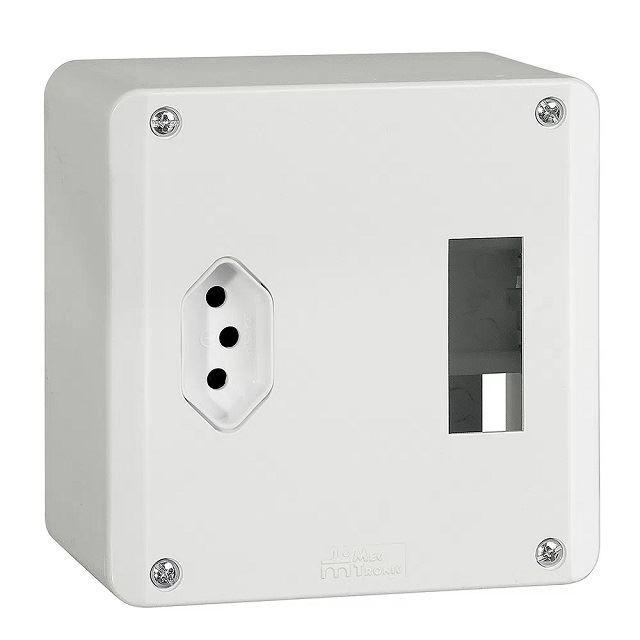 Caixa de proteção com tomada 10a mec tronic - Tomadas e Interruptores ...