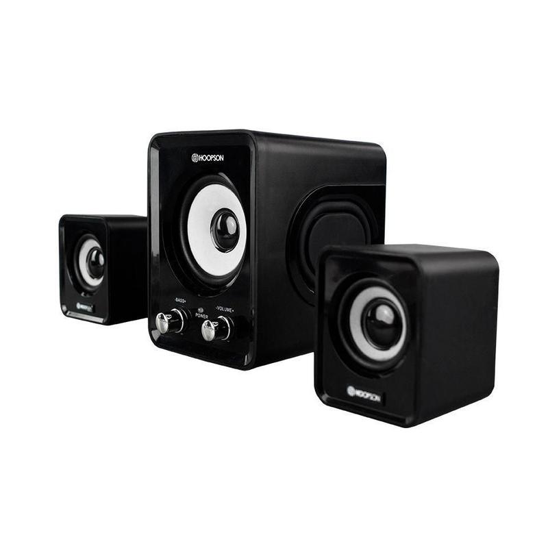 Caixa de Som 2.1 Para Pc Hoopson 2.1 10W USB+P2 CX-PC010 Preta - Caixa ...