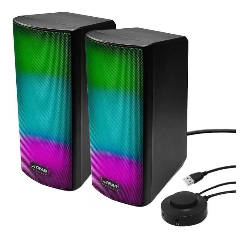Caixa De Som Bluetooth Cartão Sd Usb Para Pc Notebook e Celular Rgb ...