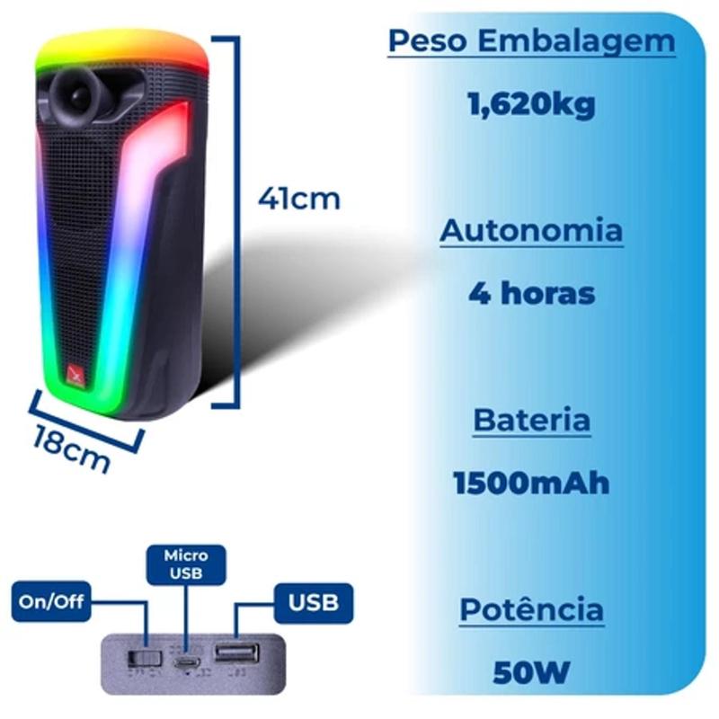 Caixa De Som Bluetooth Grande Xtrad Xdg-149 - Caixa de Som