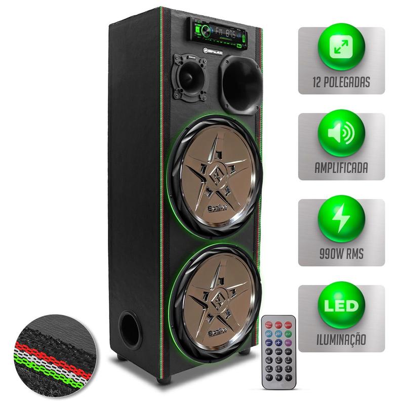 Caixa De Som Bob Residencial 990w RMS Subwoofer 12 Polegadas Bomber New