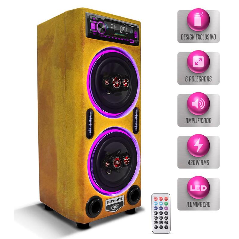 Caixa De Som Bob Residencial Amplificada Shutt 6 Polegadas 400w ...