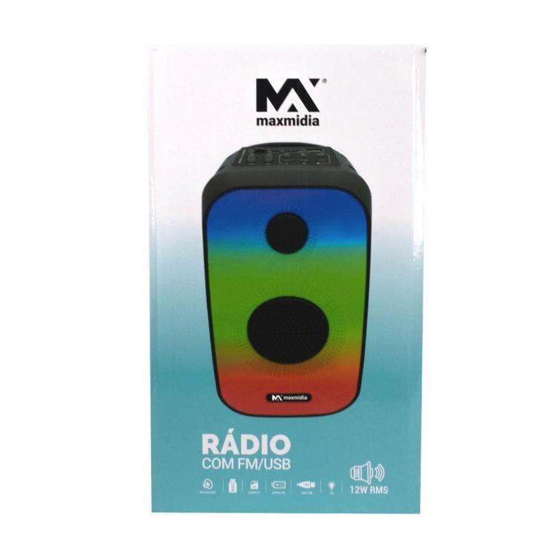Caixa de Som com Rádio FM MAX-712SP - MaxMidia - MaxMídia - Caixa de ...