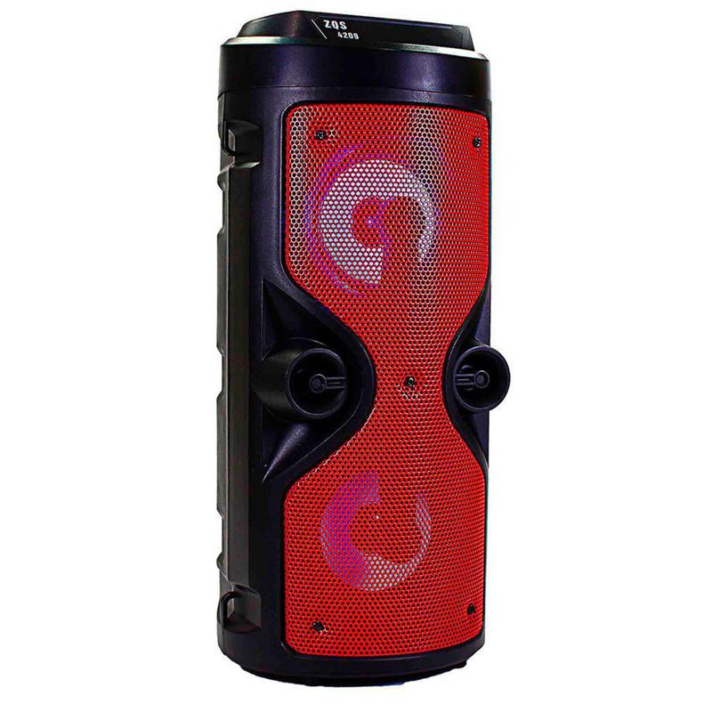 Caixa De Som E Rádio Portátil FM Com Bluetooth, Micro SD, USB Vermelho ...