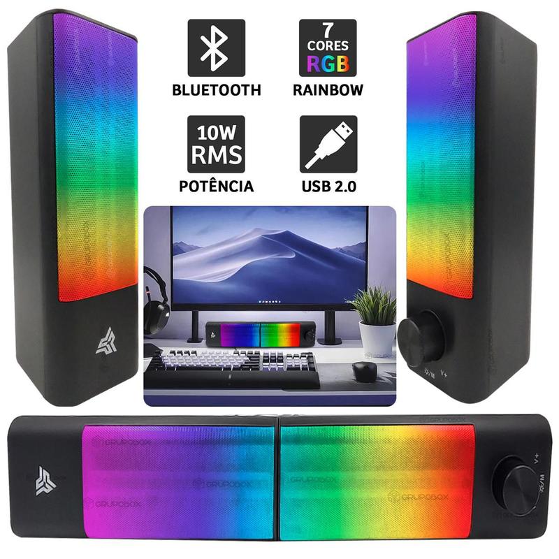 Caixa De Som Ergonômico Bluetooth P/ Notebook Computador TV - Fortrek ...