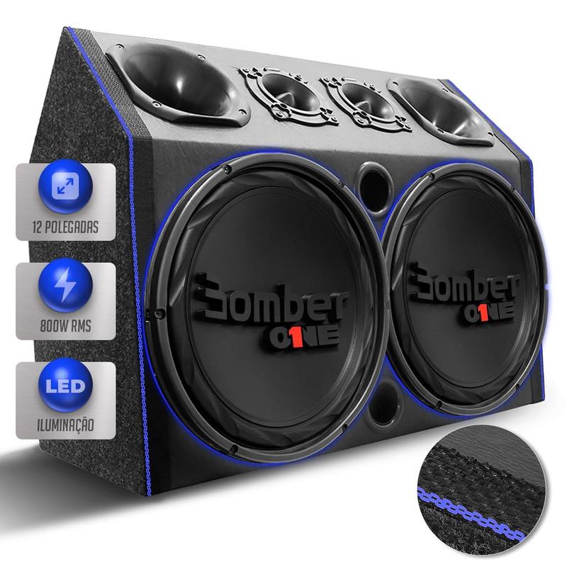 Caixa De Som Igrejinha Trio Dupla Automotivo Subwoofer Bomber One 12 ...