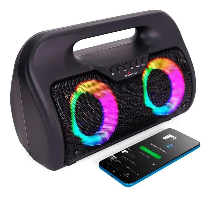 Caixa De Som Rádio FM Amplificada Bluetooth Portátil Potente Entradas ...
