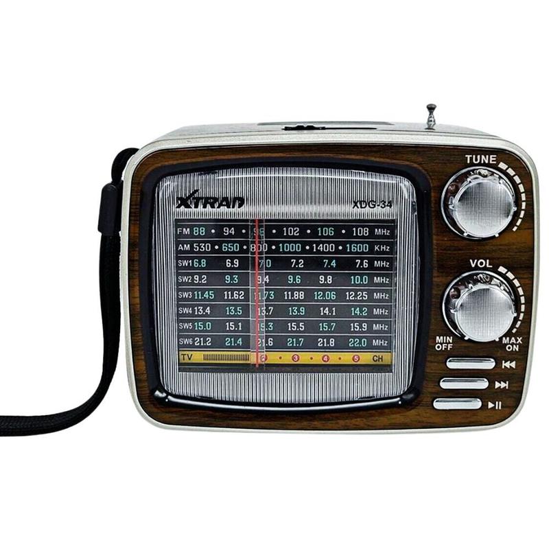 Caixa de Som Vintage Retro c/ Radio FM/AM Bluetooth Auxiliar - Xtrad ...
