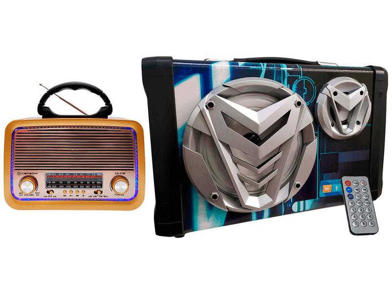 Caixa Som Controle E Radio Retrô Recarregável Am Fm - Idea - Caixa de ...