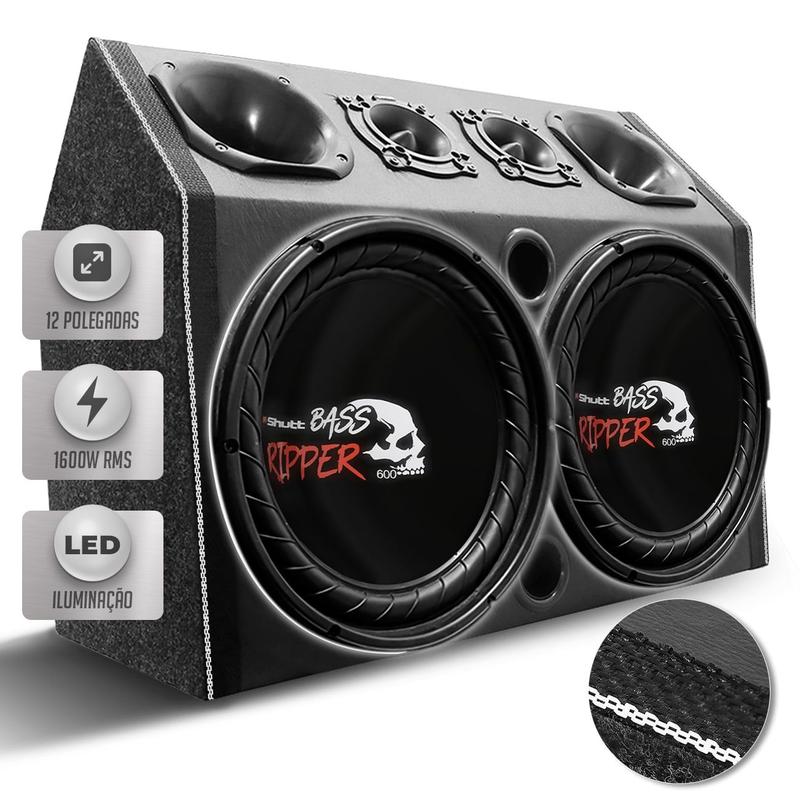 Caixa Som Igrejinha Trio Automotivo Shutt Subwoofer Ripper 12 Pol 1600w ...