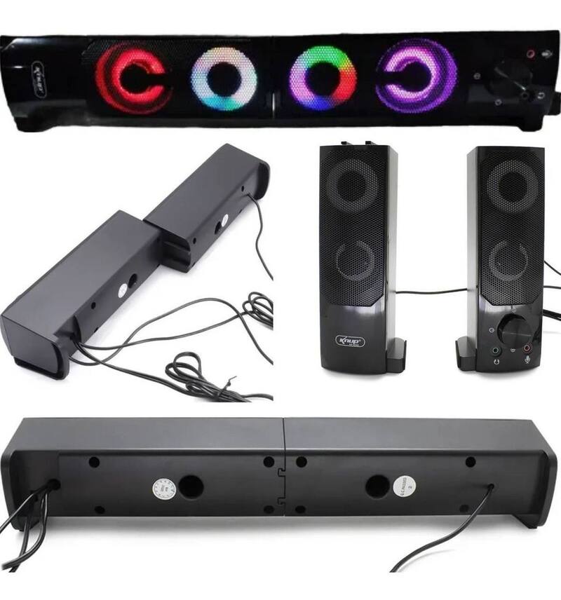 Caixinha De Som Para Pc Gamer Note Tv Smart Led Rgb P2 Usb - IMP ...