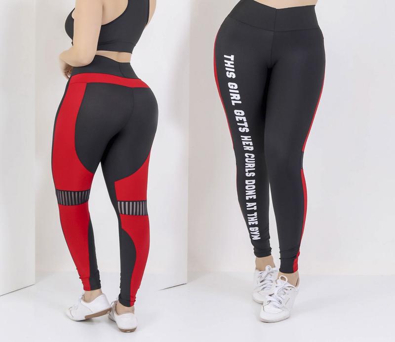 Calça Leg Academia Feminina Legging Cintura Alta Moda Fitness Suplex ...