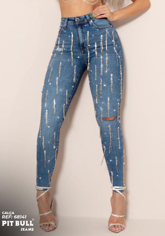 Calça pit bull jeans strass - Calça Jeans Feminina - Magazine Luiza