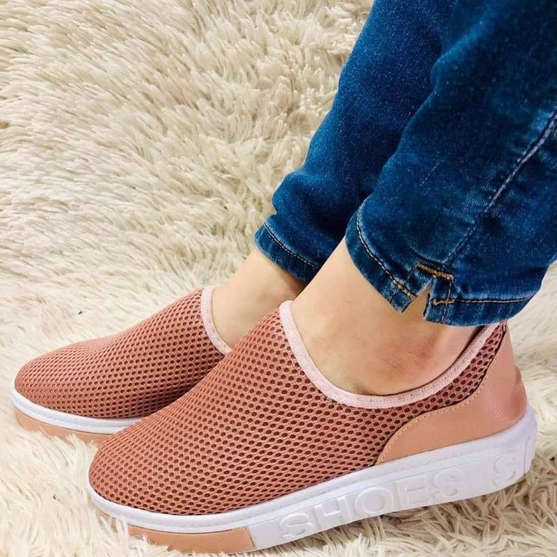calce facil tenis casual feminino e masculino tenis Tela Sola Alta Slip ...