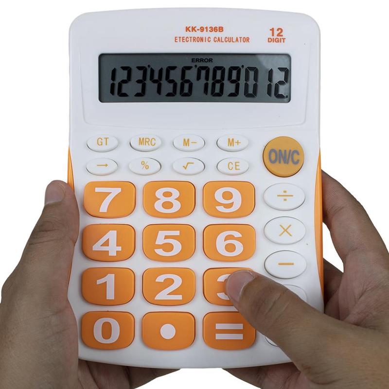 Calculadora média tradicional 12 dígitos colorida de mesa comercial ...