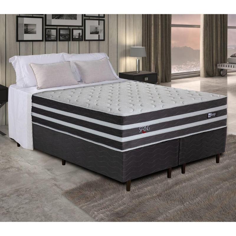 Cama Box Casal (158x198) Molas Ensacadas Grafite Spring - Design ...