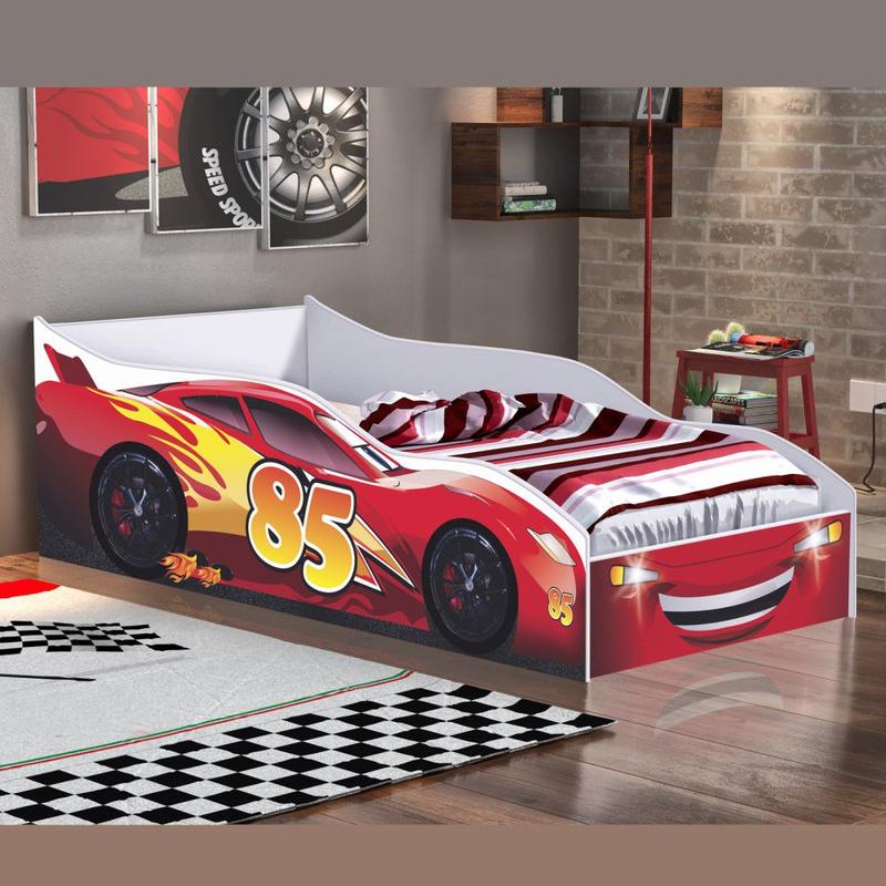 Cama Infantil Carro Solteiro Menino Mini Carrinho Criança Relâmpago ...