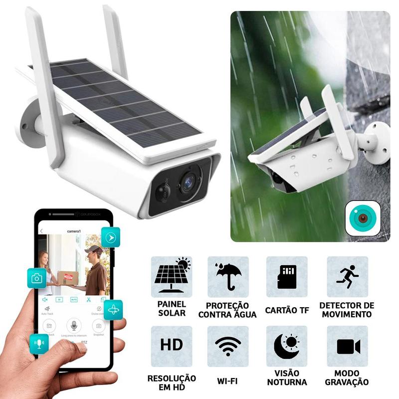Câmera Segurança Prova D'água Icsee Wifi Com Placa Solar - Wifi Smart ...