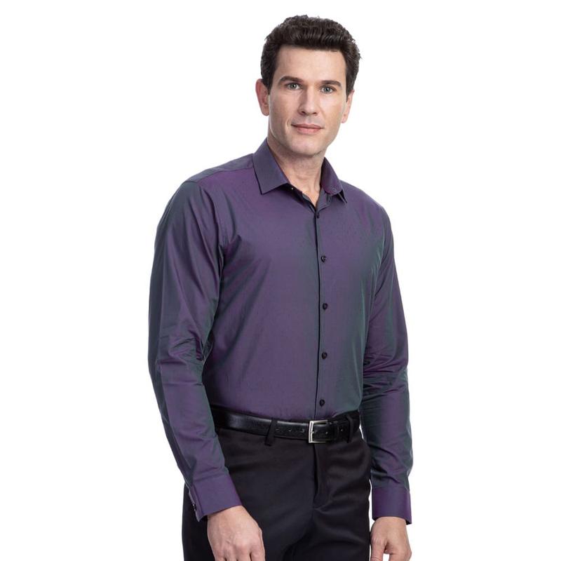 Camisa social masculina roxa detalhada - COLOMBO - Camisas Masculinas ...
