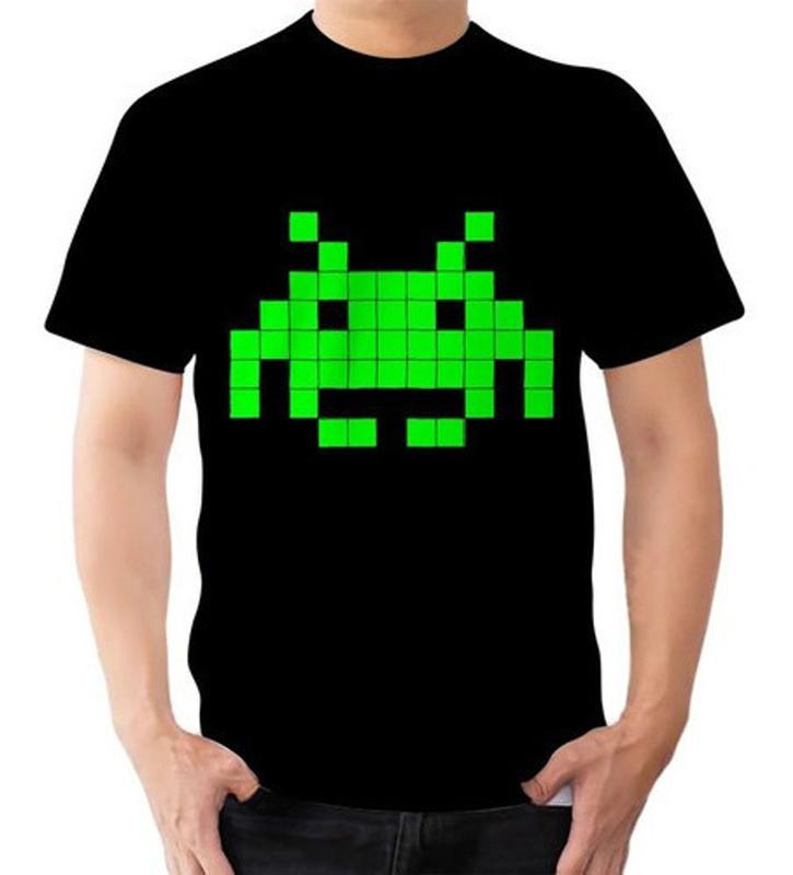 Camiseta Space Invaders Prehistoria, Estilo Ochentero Retro, Tallas Especiales Hasta 5XL, 100% Algodón
