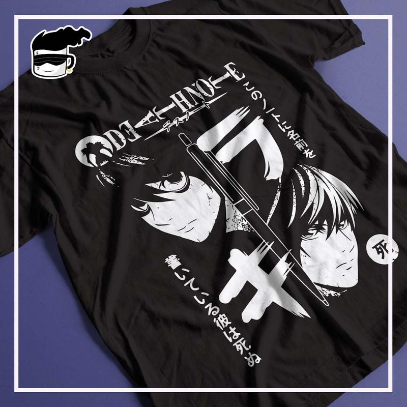 Camiseta Death Note Light Yagami e L Unissex Anime - Kamisetas Otaku ...
