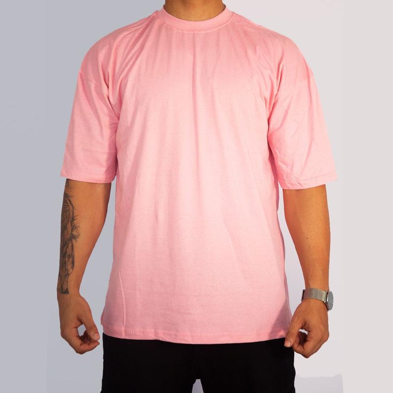 Camiseta Oversized Gola Alta Larga Basic Lisa Streetwear Masculina ...
