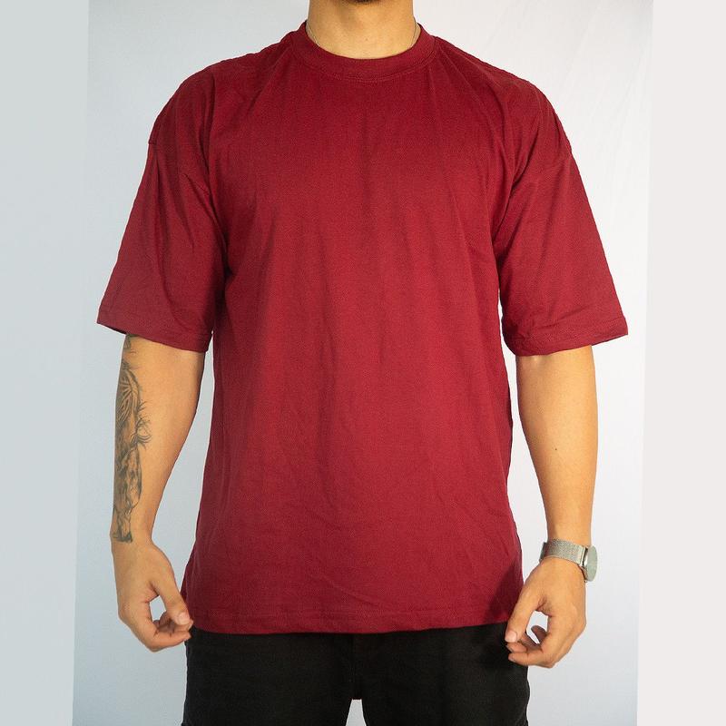 Camiseta Oversized Gola Alta Larga Basic Lisa Streetwear Masculina ...