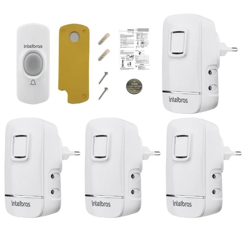 Campainha Sem Fio Longo Alcance Plug & Play Bivolt 4 Pontos - Intelbras ...