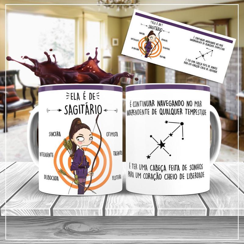 Caneca Personalizada - Ela é de ... - Signos - Caricanecas Ribeirão ...