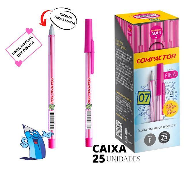 Caneta compactor 07 bico fino caixa 25 unidades - Caneta Esferográfica ...