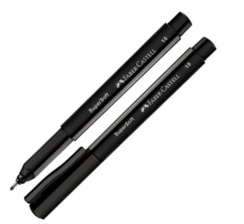Caneta Hidrocor Supersoft 1.0 Preto Faber Castell - Caneta - Magazine Luiza