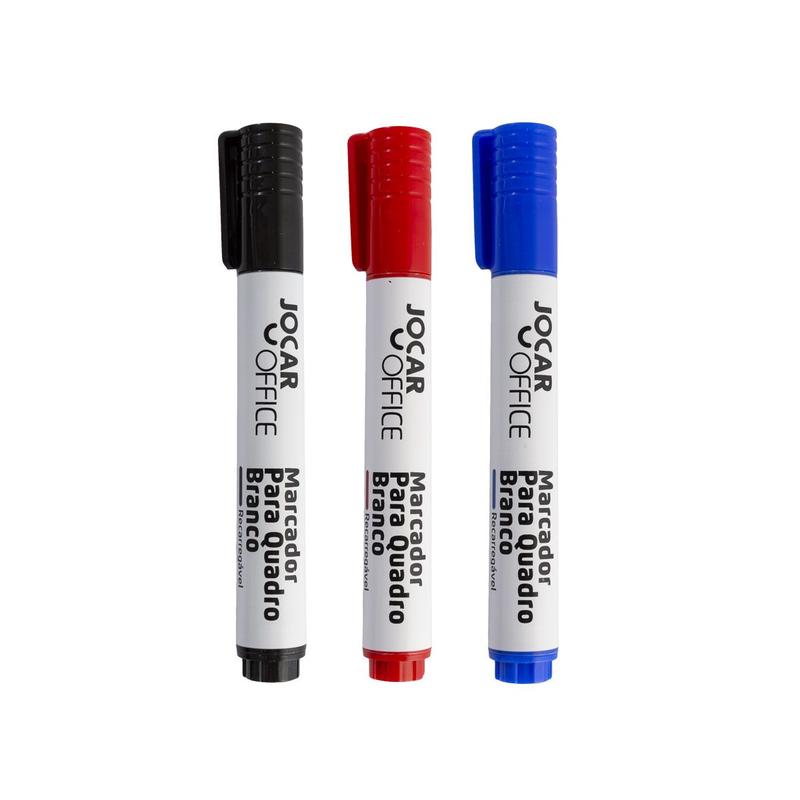 Caneta para Quadro Branco Kit Com 3 Cores Jocar Office - Caneta para ...