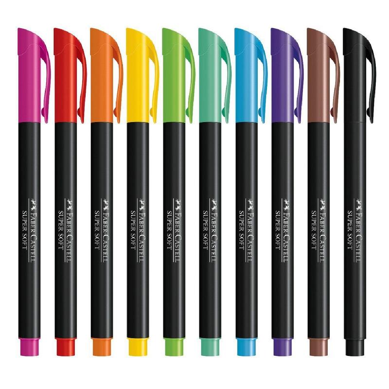 Caneta Pincel Brush Pen Faber Castell Super Soft Unidade - Caneta Brush ...