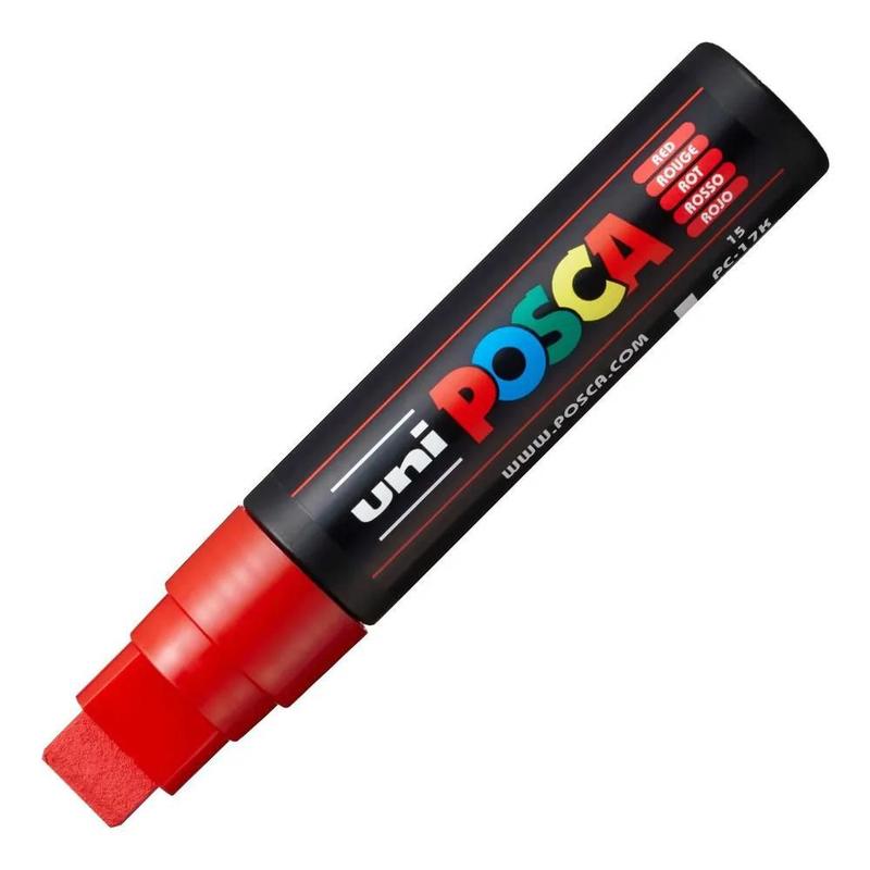 Pennarelli POSCA PC-17K Rosso - Confezione Da 5, Punta A Scalpello 15 Mm - 5