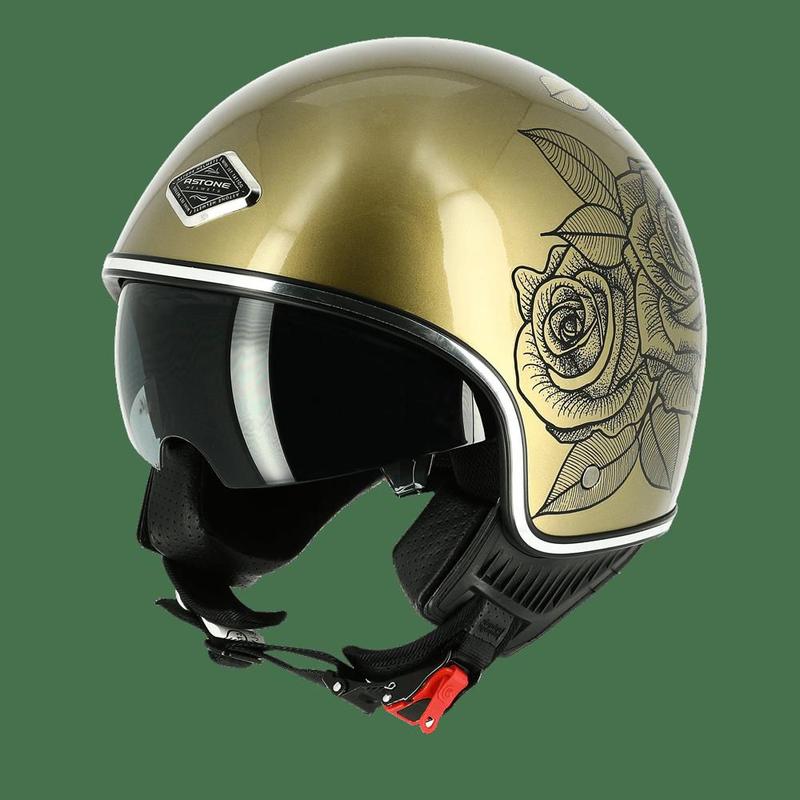 Capacete Astone Minijet 66 Graphic Roses Gold - Capacetes de Moto ...