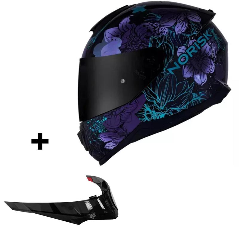Capacete Norisk Razor Bloom Roxo + Aerofólio Esportivo - Capacete de ...